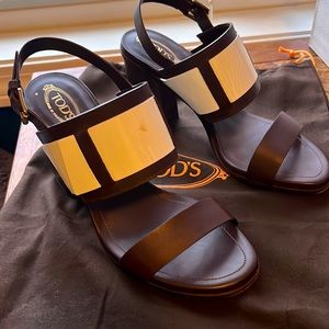 Tod’s brown and cream sandals